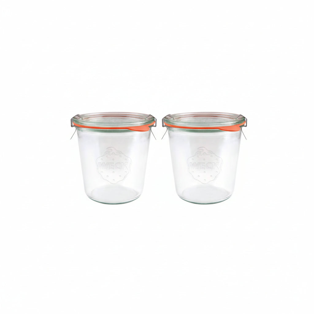 2x580ml Wide Mouthed Storage Glass Jar with Rubber Seal&Clips- Airtight Food Storage