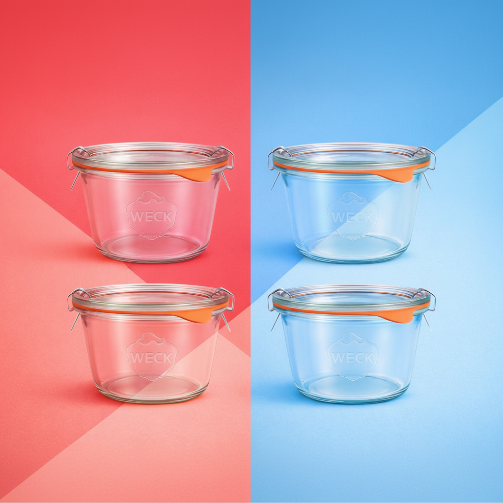 X4-370 ml Wide Mouthed Storage Glass Jar with Rubber Seal&Clips- Airtight Food Storage