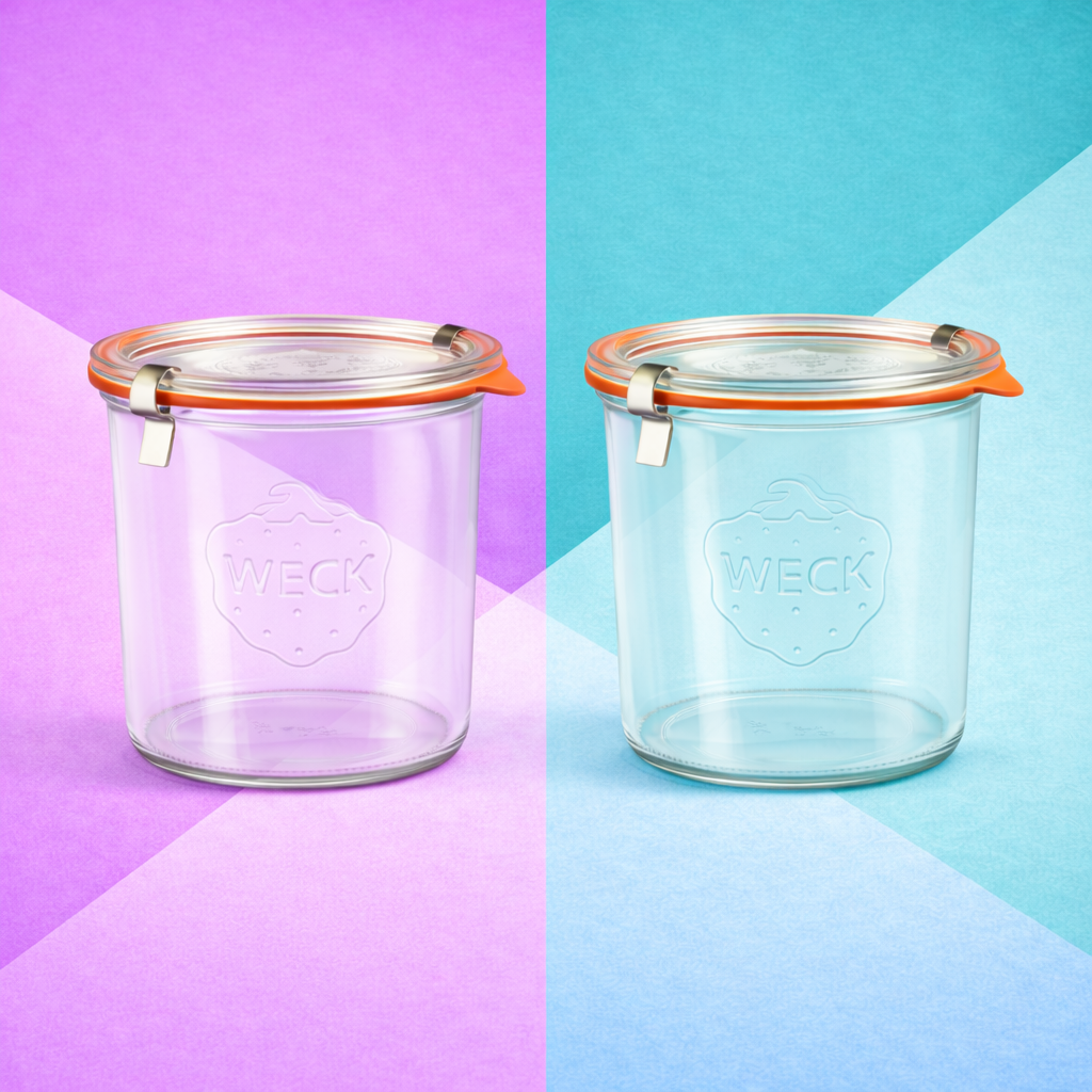 2x580ml Wide Mouthed Storage Glass Jar with Rubber Seal&Clips- Airtight Food Storage