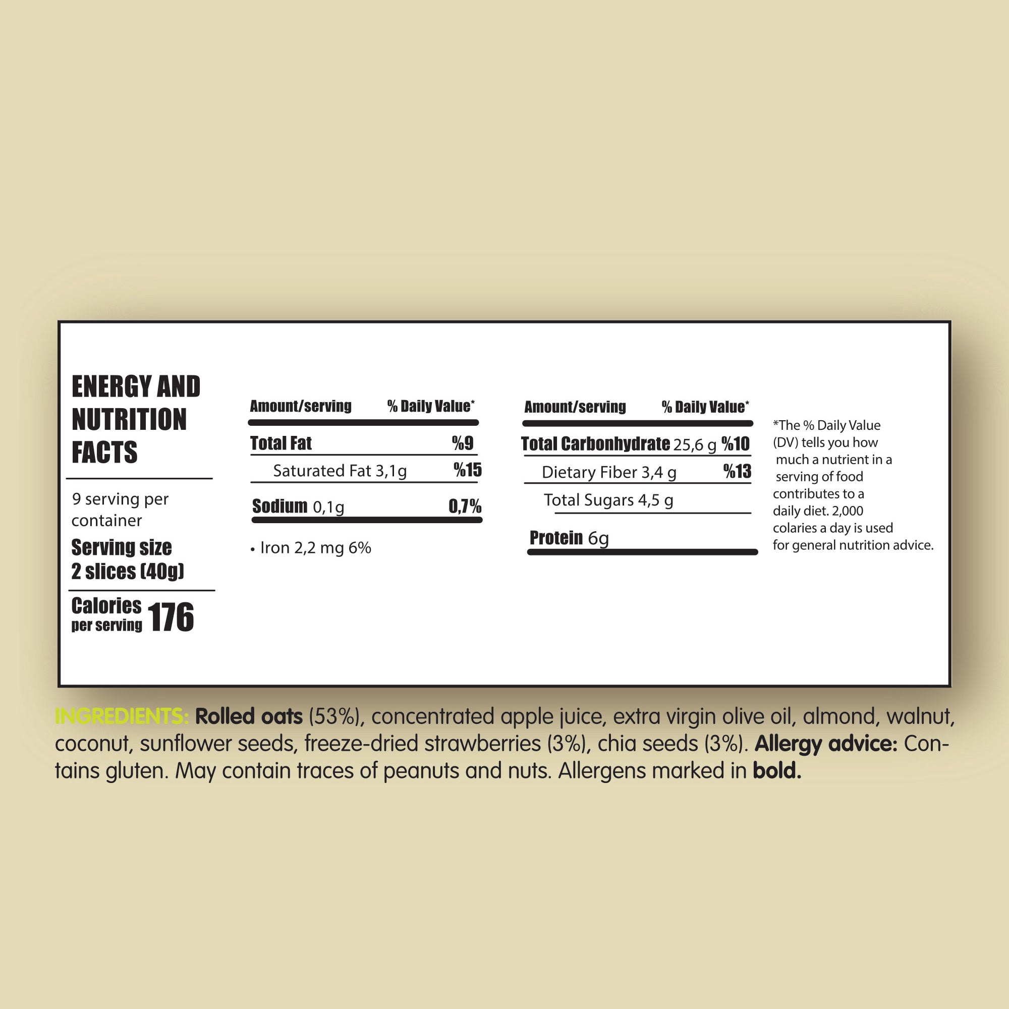 Whole Grain High Fiber Vegan Granola 360 gram 12.69 ounces (Strawberry-Chia)