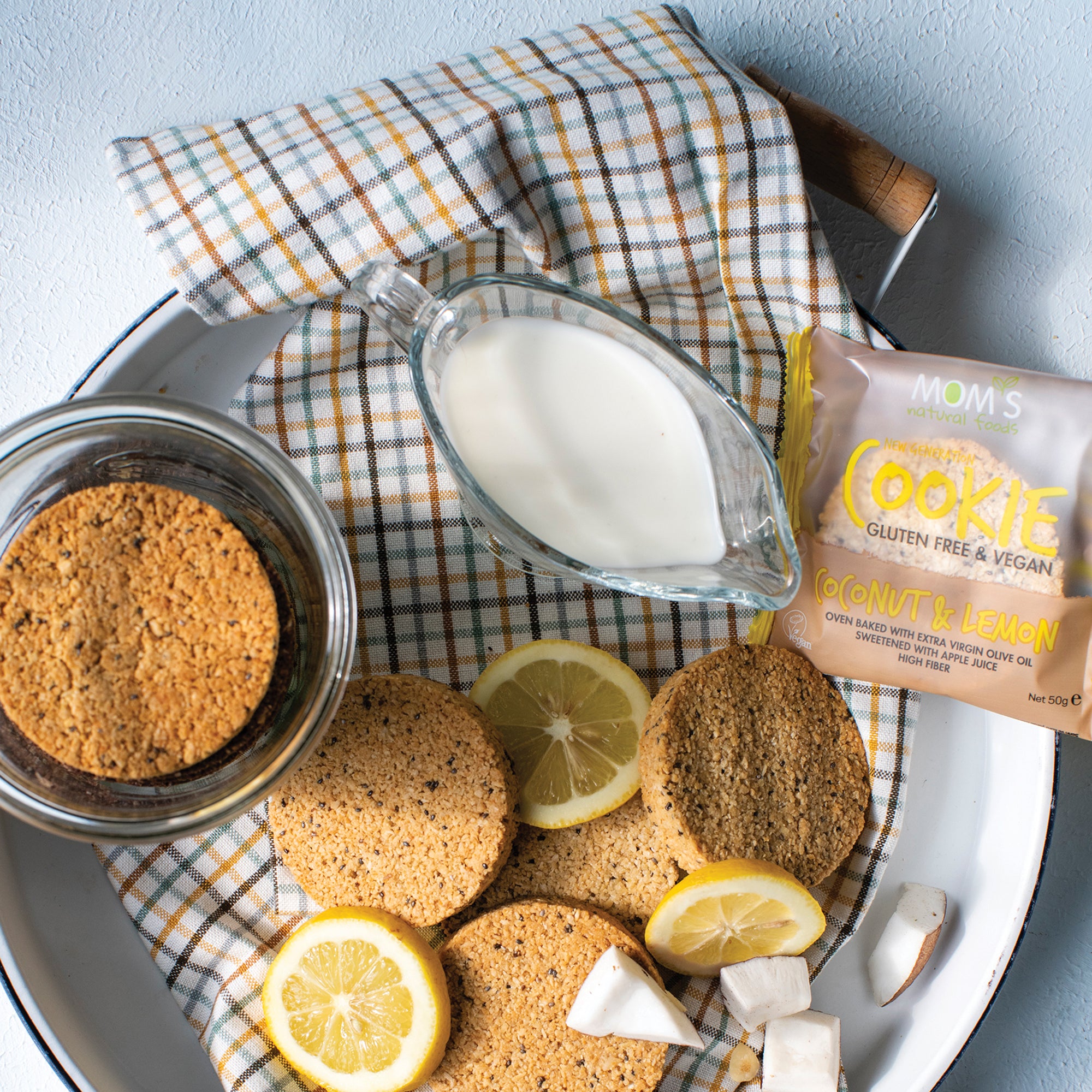 Whole Grain Gluten-free Vegan Healthy Snack Cookie 50 gram (Coconut - Lemon)