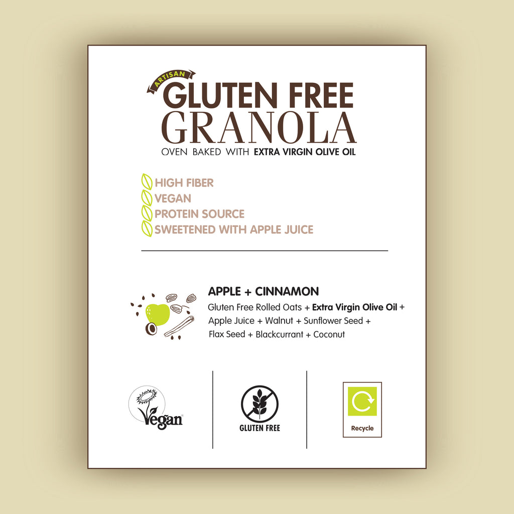 Whole Grain Gluten-free Vegan Apple-Cinnamon Granola 300 gram