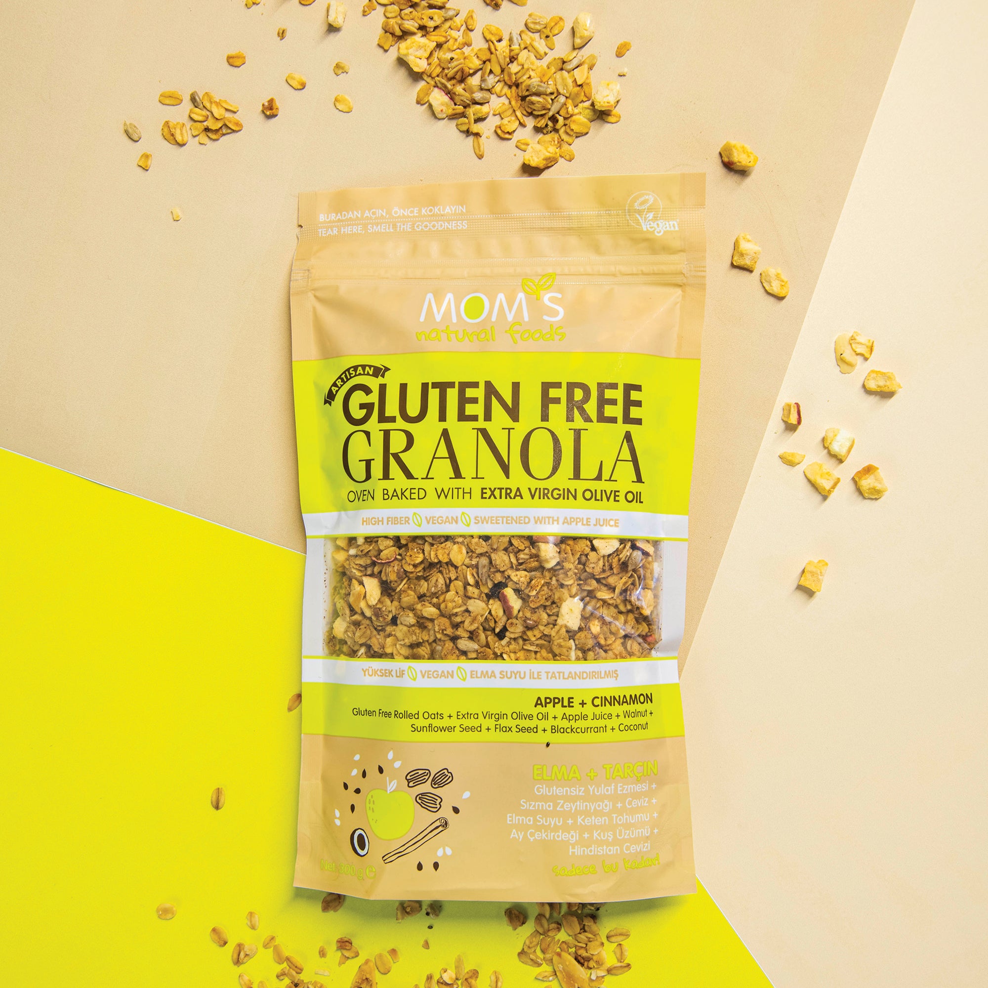 Whole Grain Gluten-free Vegan Apple-Cinnamon Granola 300 gram