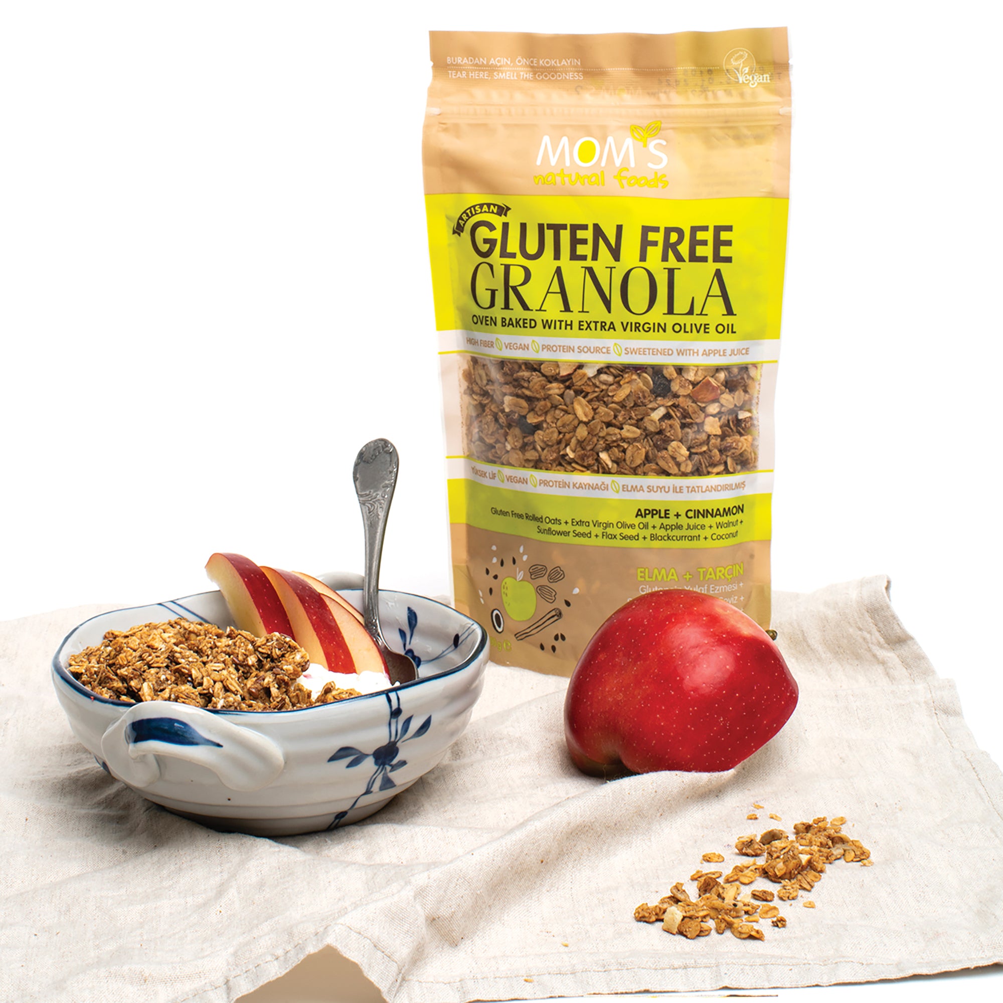 Whole Grain Gluten-free Vegan Apple-Cinnamon Granola 300 gram
