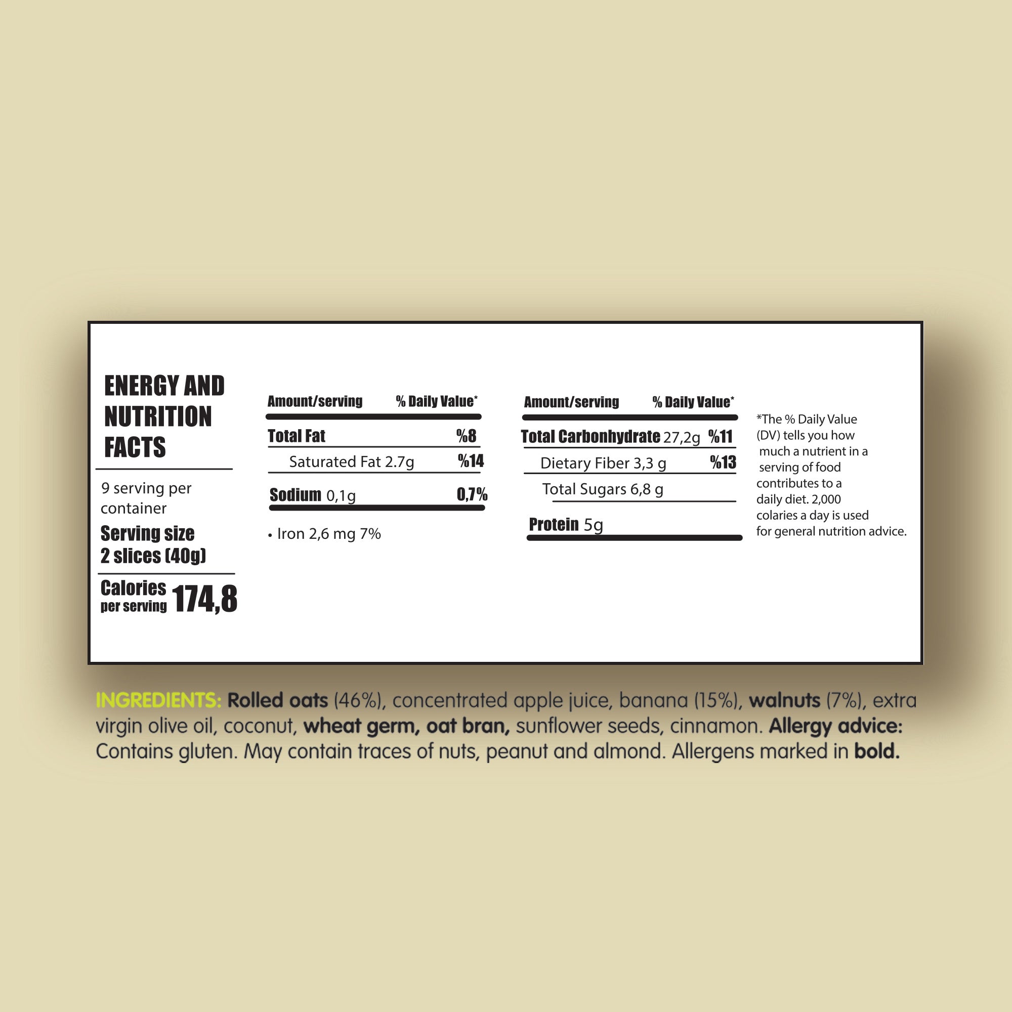 Whole Grain High Fiber Vegan Granola 360 gram 12.69 ounces (Banana-Walnut)