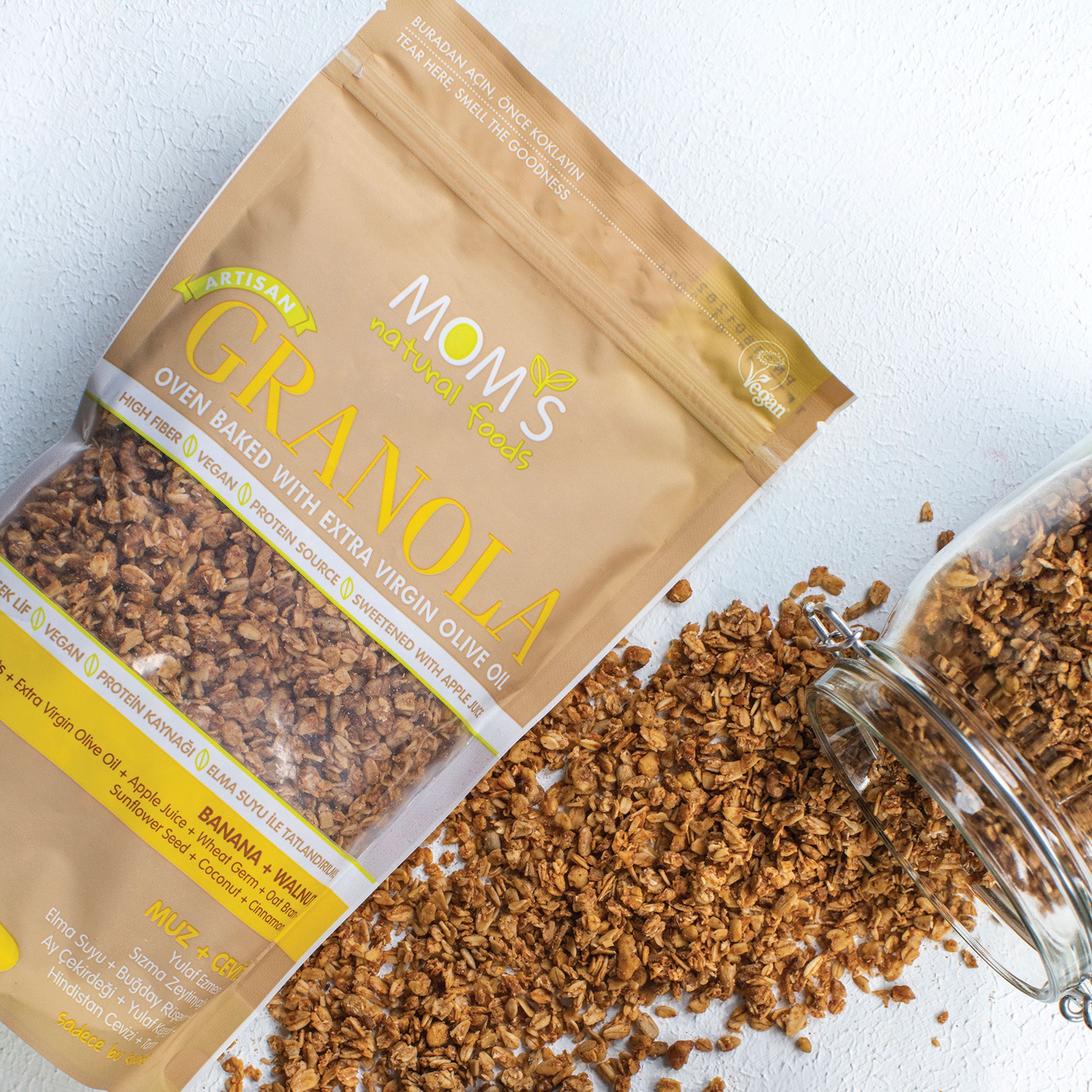 Whole Grain High Fiber Vegan Granola 360 gram 12.69 ounces (Banana-Walnut)