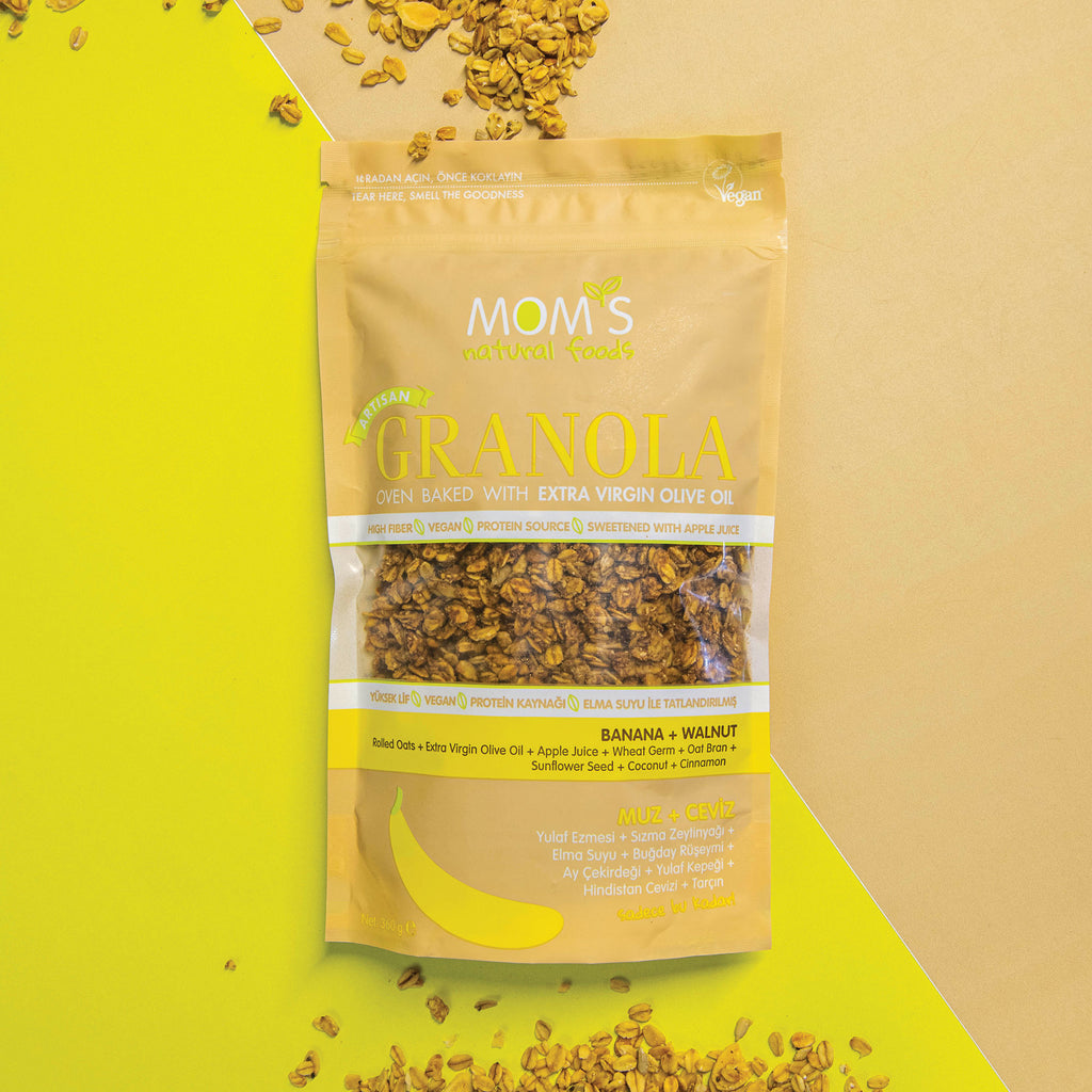 Whole Grain High Fiber Vegan Granola 360 gram 12.69 ounces (Banana-Walnut)