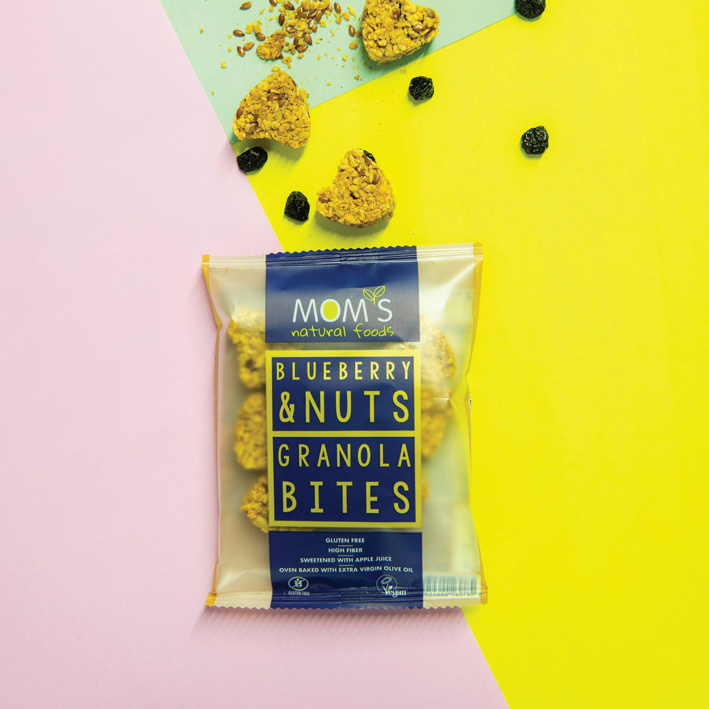 Whole Grain Gluten-free Vegan Granola Bites Snack 38 gram (Blueberry - Nuts)