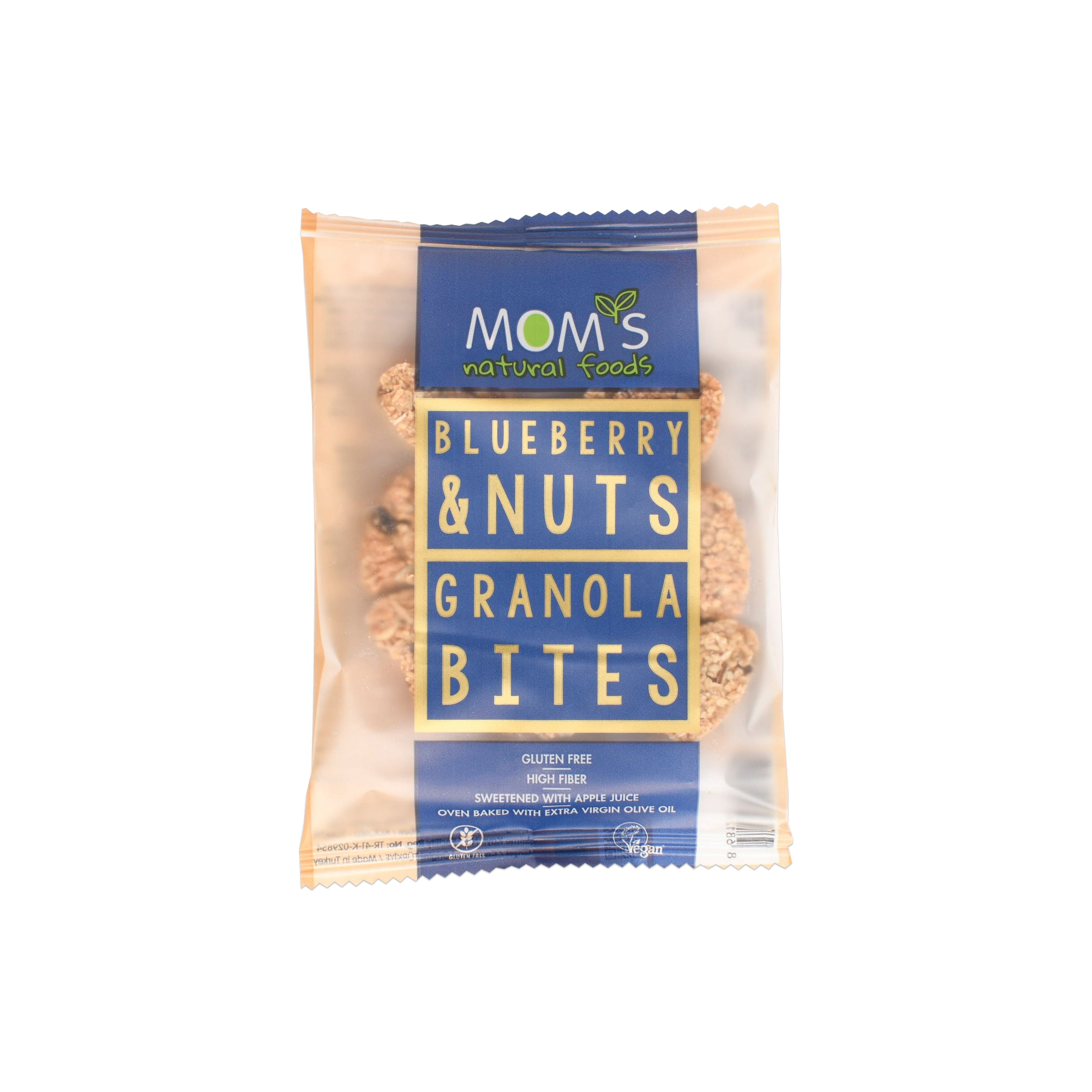 Whole Grain Gluten-free Vegan Granola Bites Snack 38 gram (Blueberry - Nuts)
