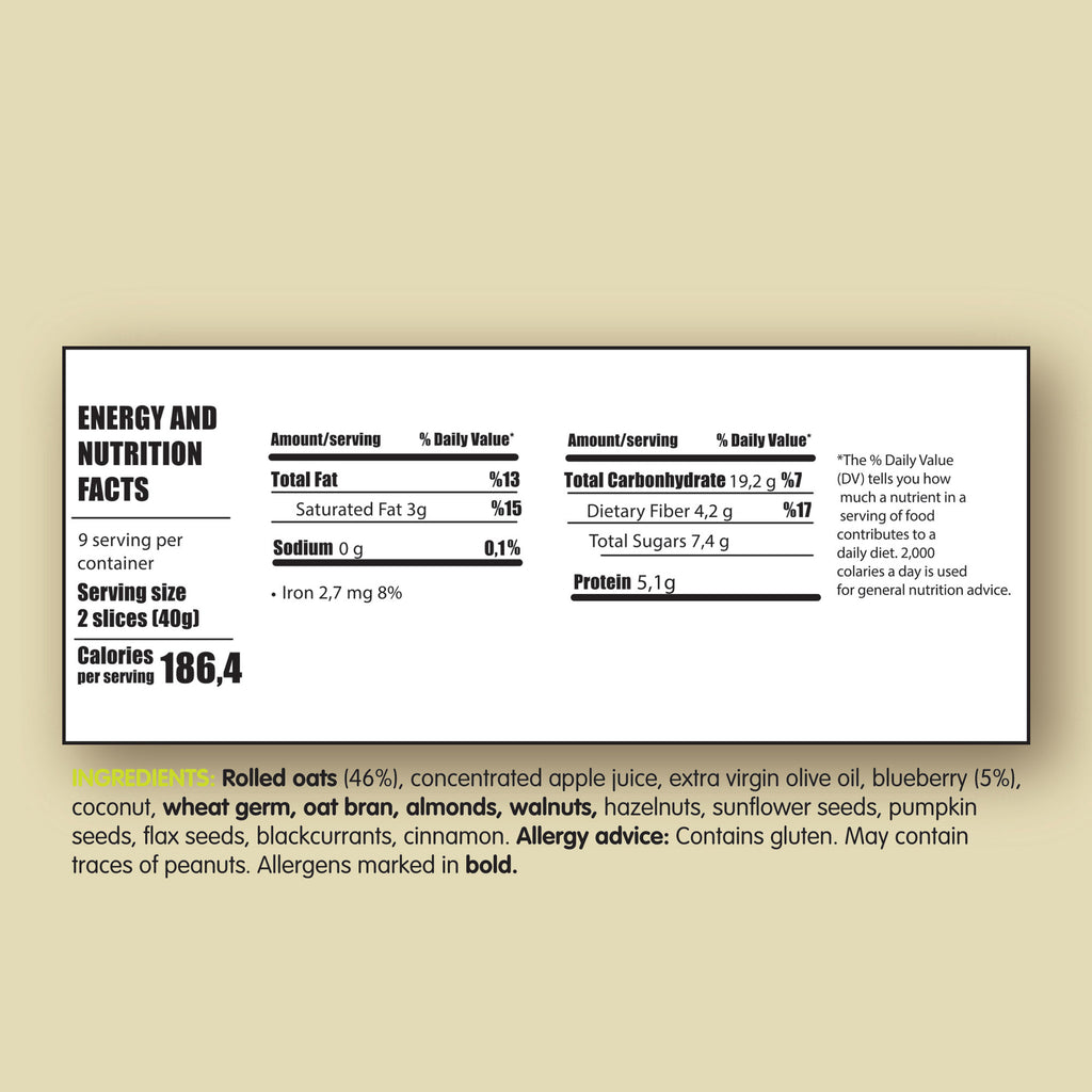 Whole Grain High Fiber Vegan Granola 360 gram 12.69 ounces (Blueberry)