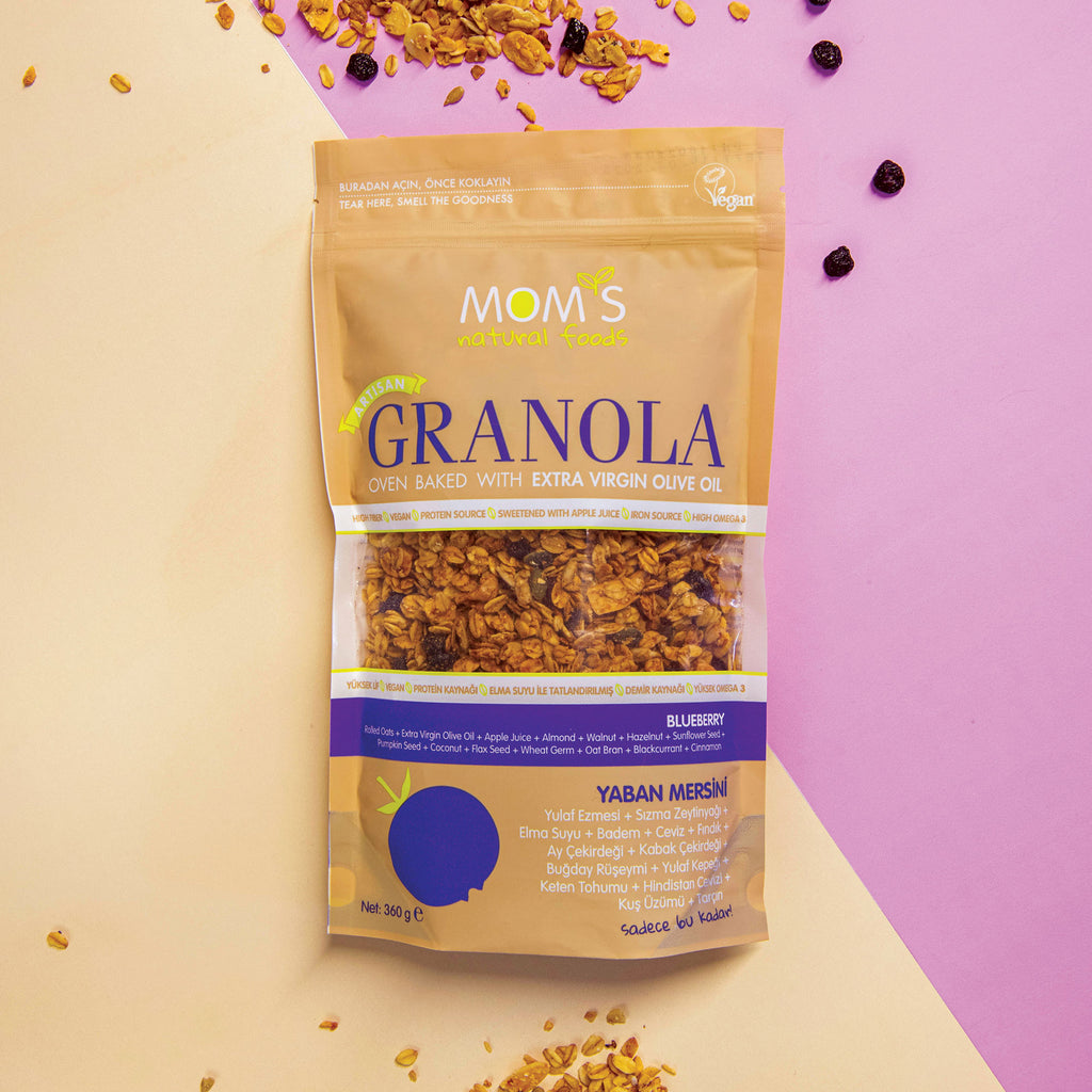 Whole Grain High Fiber Vegan Granola 360 gram 12.69 ounces (Blueberry)
