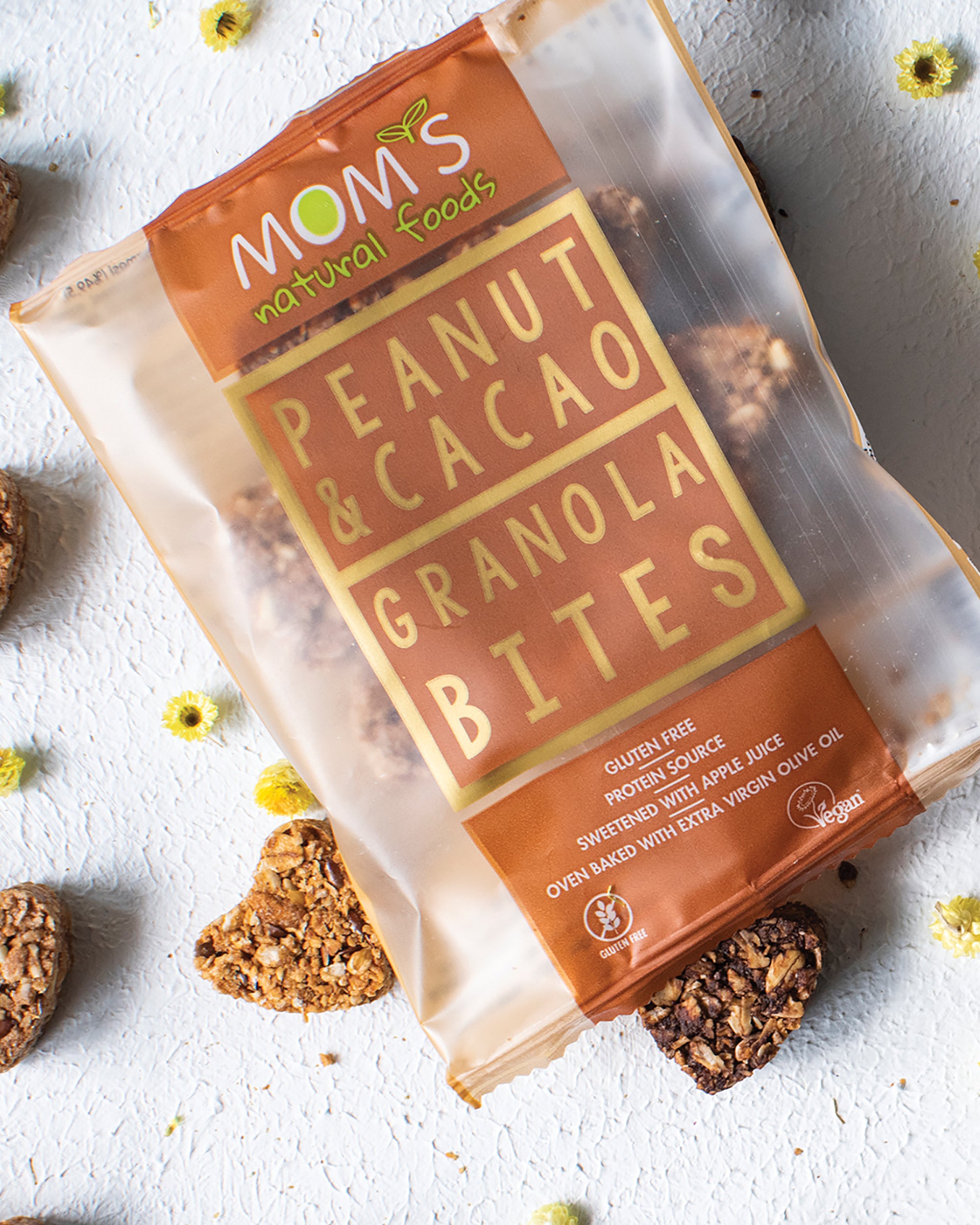 Whole Grain Gluten-free Vegan Granola Bites Snack 38 gram (Peanut - Cocoa)