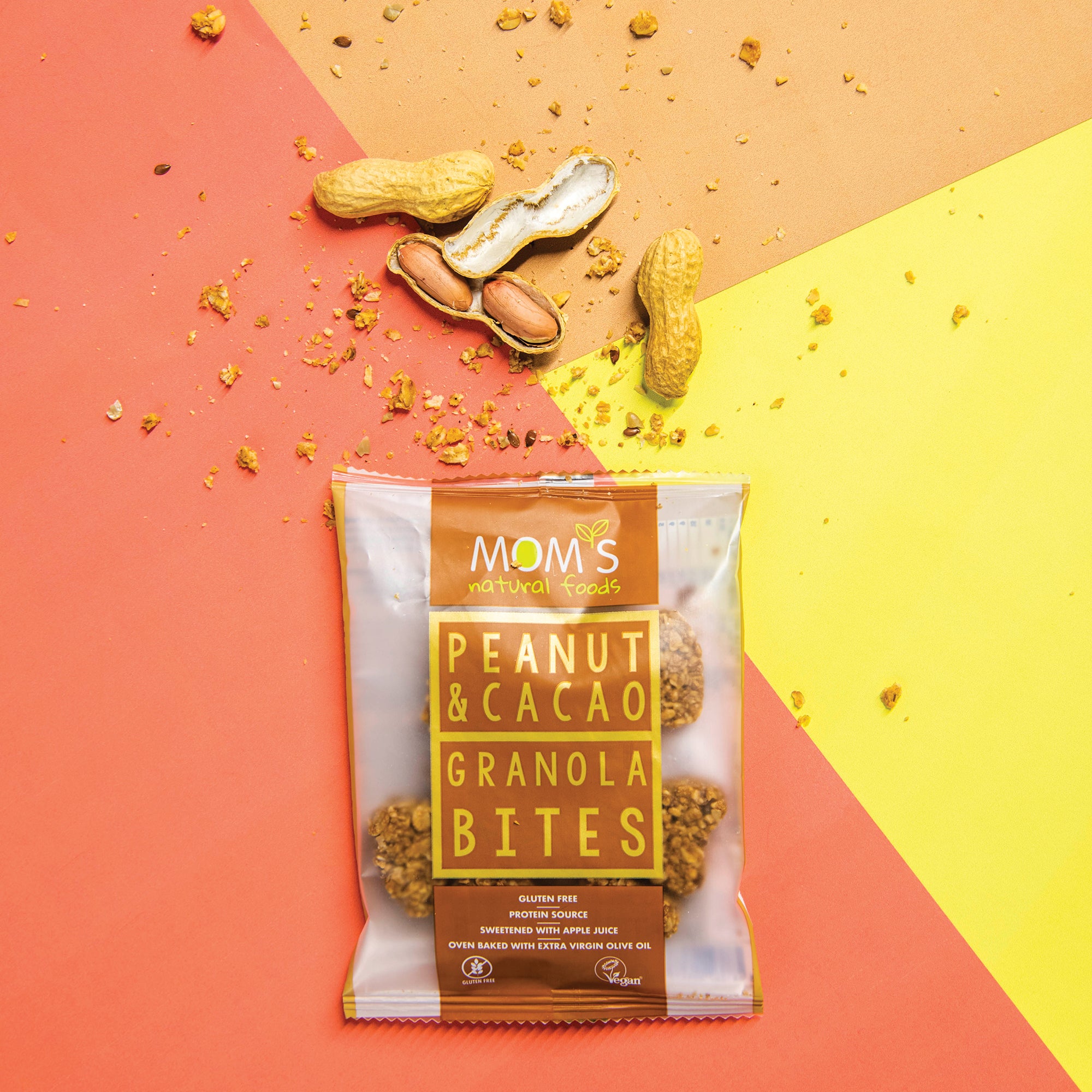 Whole Grain Gluten-free Vegan Granola Bites Snack 38 gram (Peanut - Cocoa)