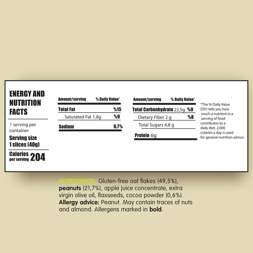 Whole Grain Gluten-free Vegan Granola Bites Snack 38 gram (Peanut - Cocoa)