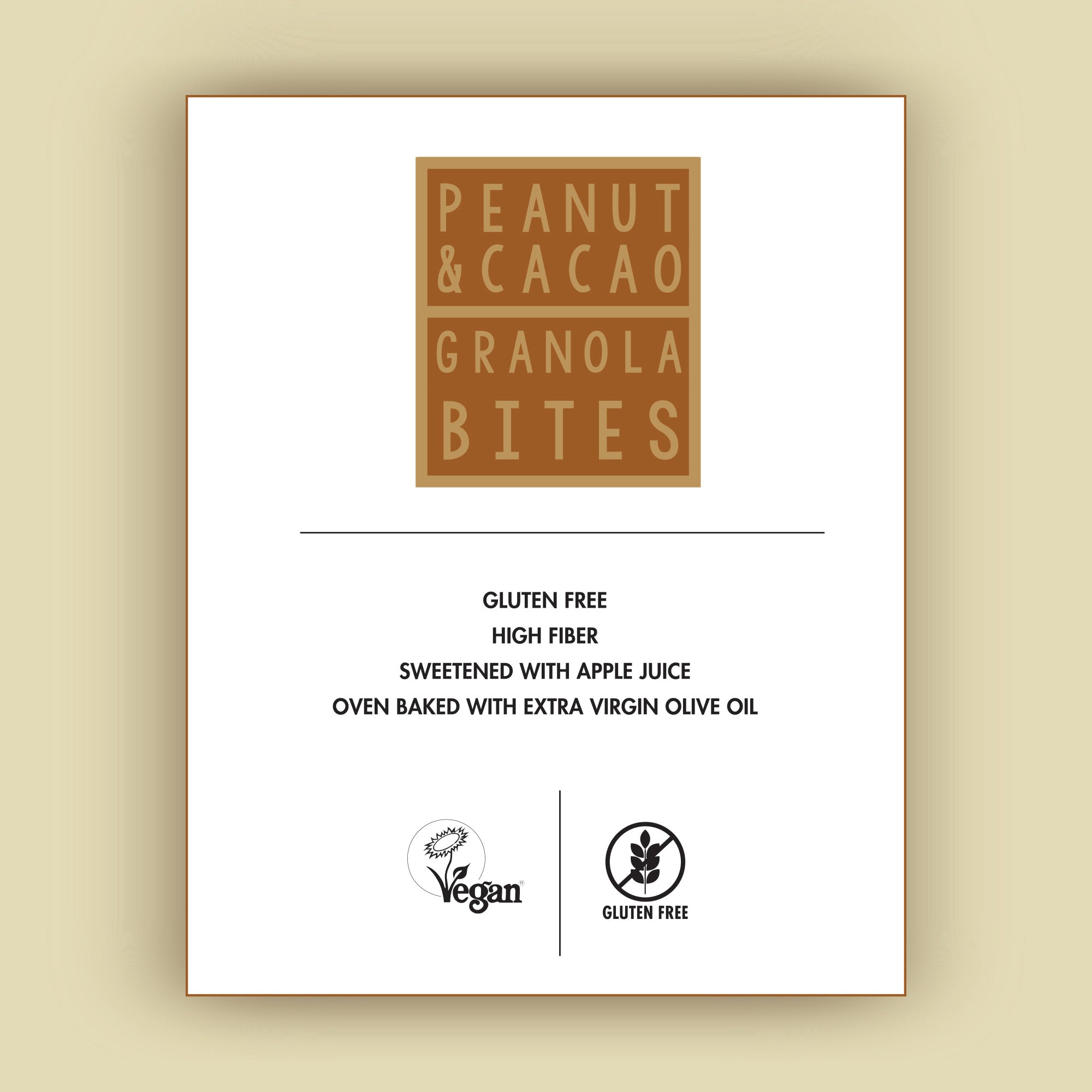 Whole Grain Gluten-free Vegan Granola Bites Snack 38 gram (Peanut - Cocoa)